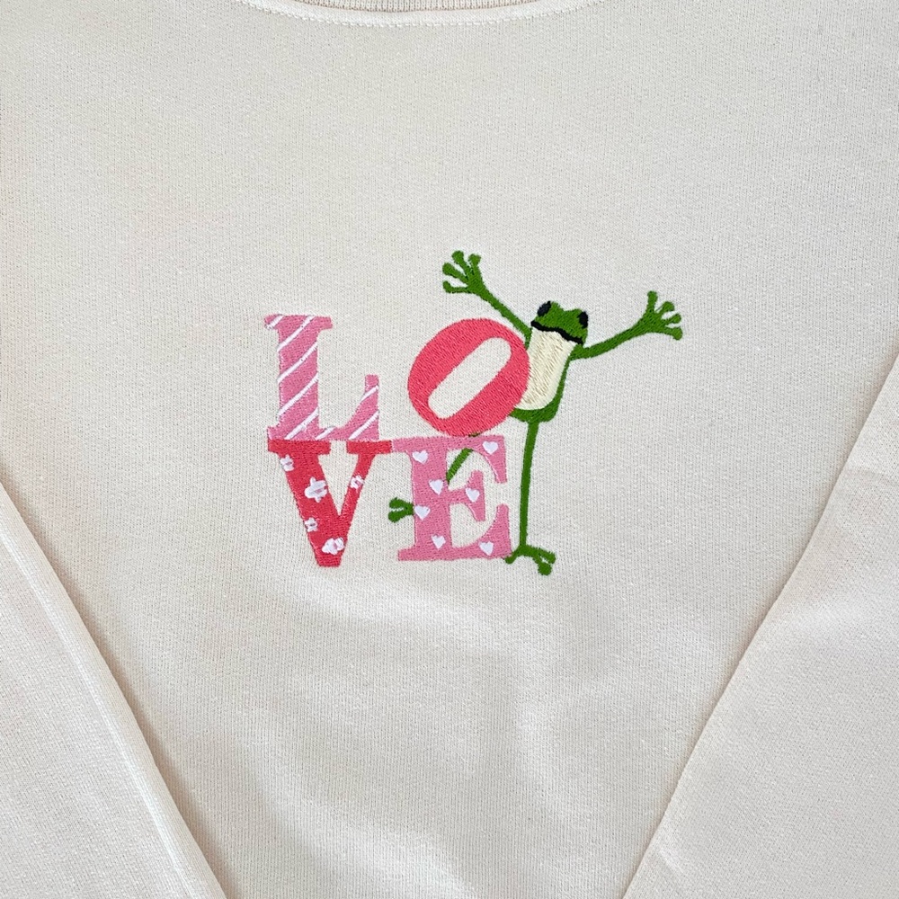Frog Love Embroidered Sweatshirt